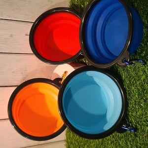 PET BOWL small travel colapsable & D hook NWT for water or food